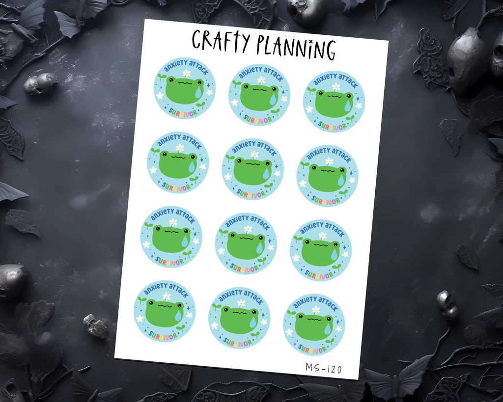 Anxiety Stickers - Mental Health & Panic Attack Planner Decals | Reward & Calming Designs