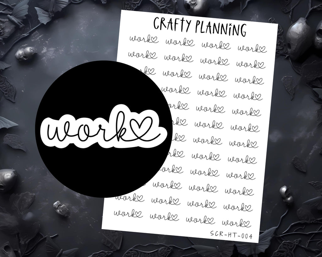 Work Script Stickers - Minimalist Script Planner & Functional Shift Stickers