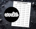 Work Script Stickers - Minimalist Script Planner & Functional Shift Stickers