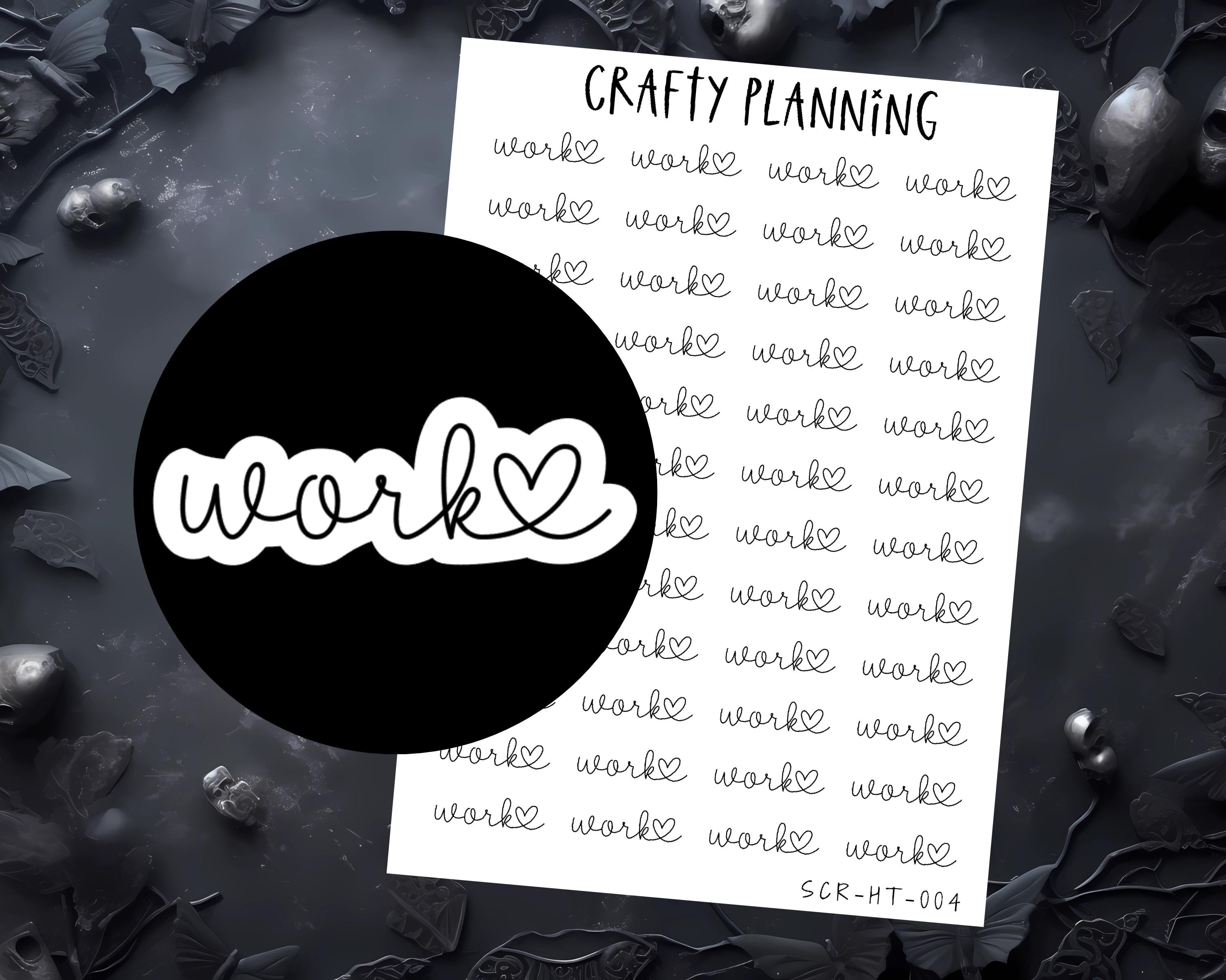Work Script Stickers - Minimalist Script Planner & Functional Shift Stickers