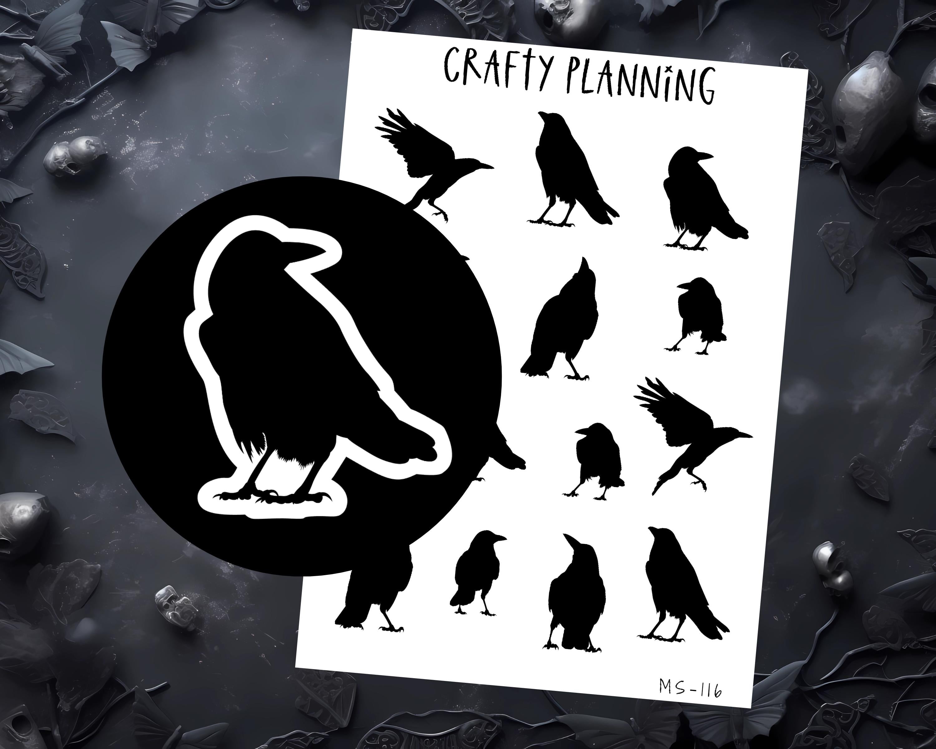 Crow Sticker Sheet – Witchy Planner Stickers for Bullet Journals & Grimoire