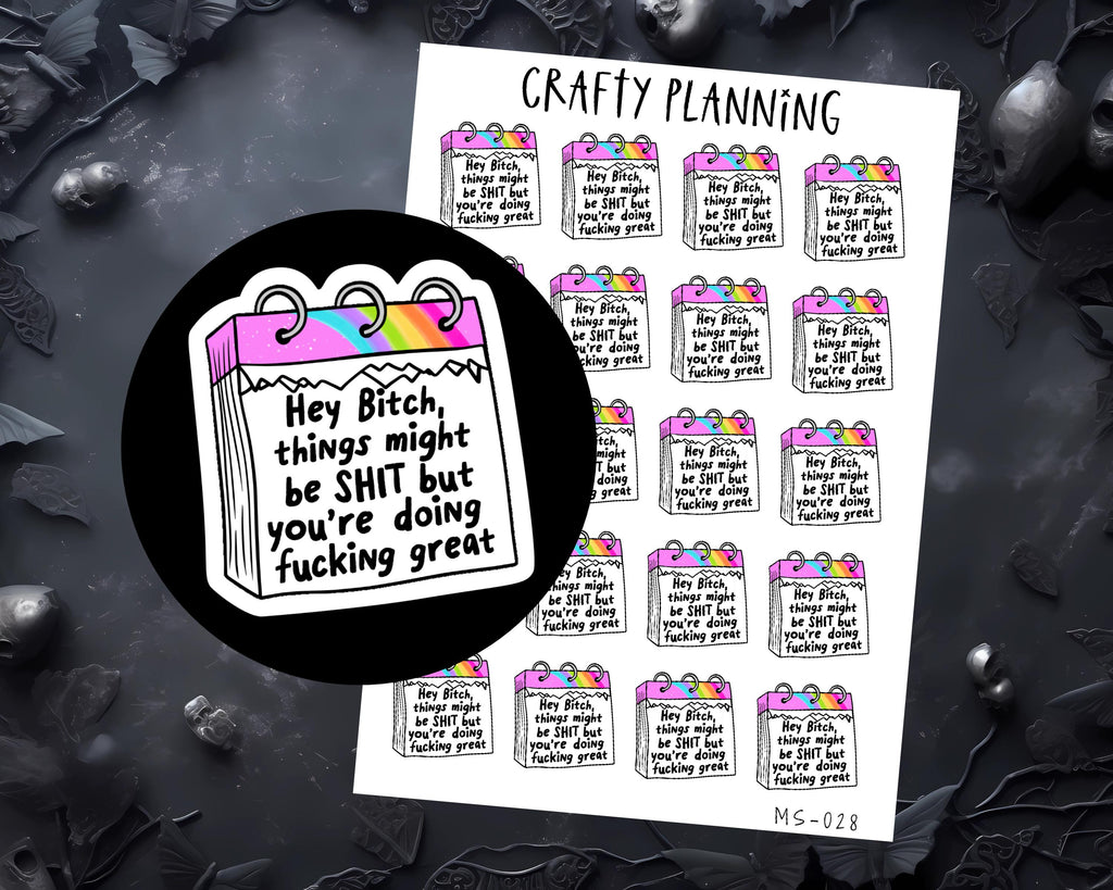 Mental Health Stickers – Sassy Planner & Journal Positivity Sticker Sheet