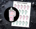 Hydrate Planner Stickers - Big Cup Water Tracker Vinyl Decals Matte Finish