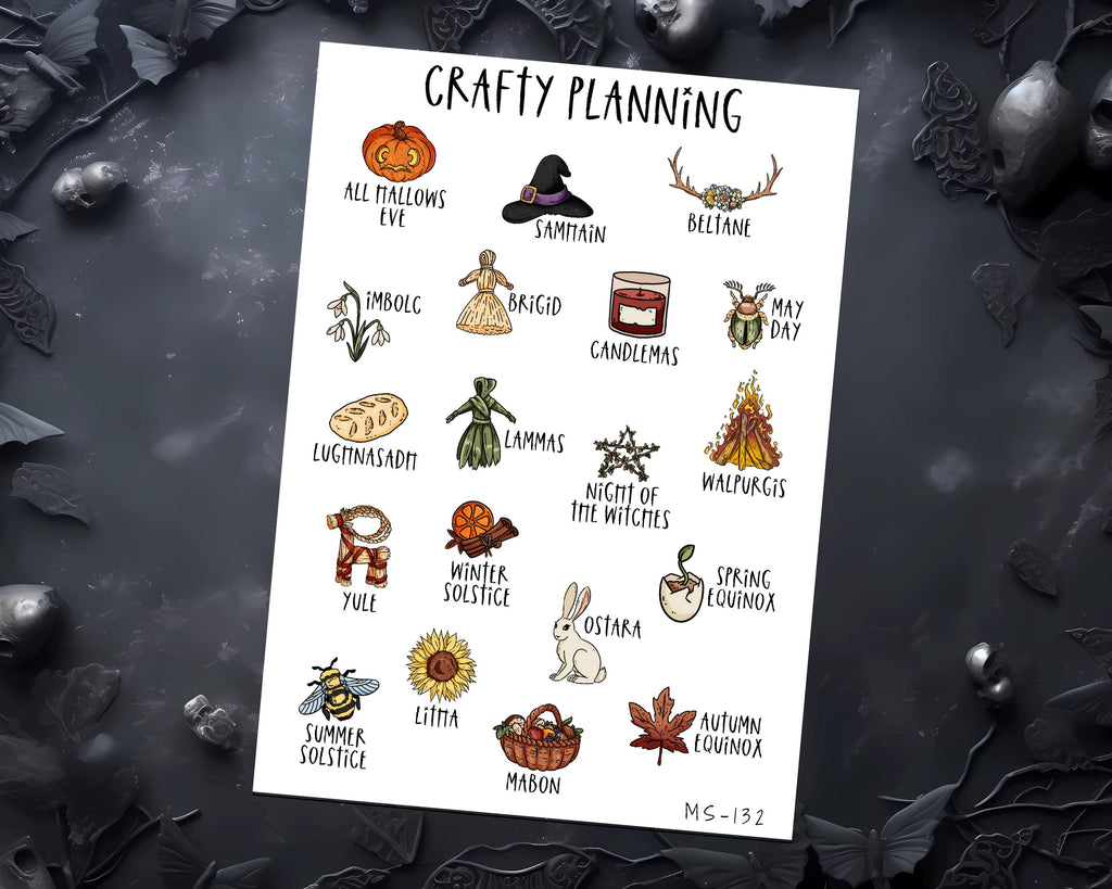 Witchcraft Stickers - Sabbat & Wheel Of The Year Magical Planner Accessories