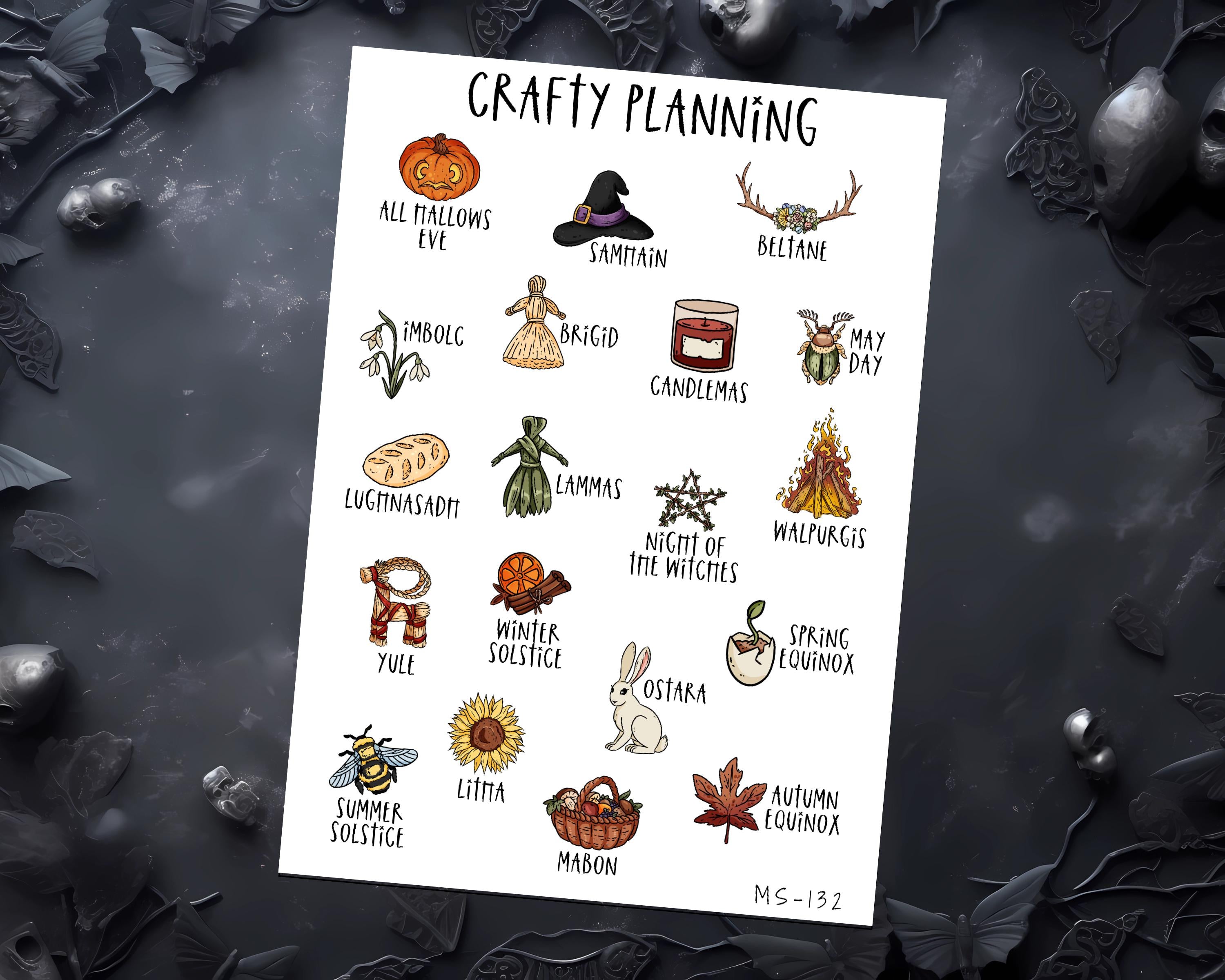 Witchcraft Stickers - Sabbat & Wheel Of The Year Magical Planner Accessories