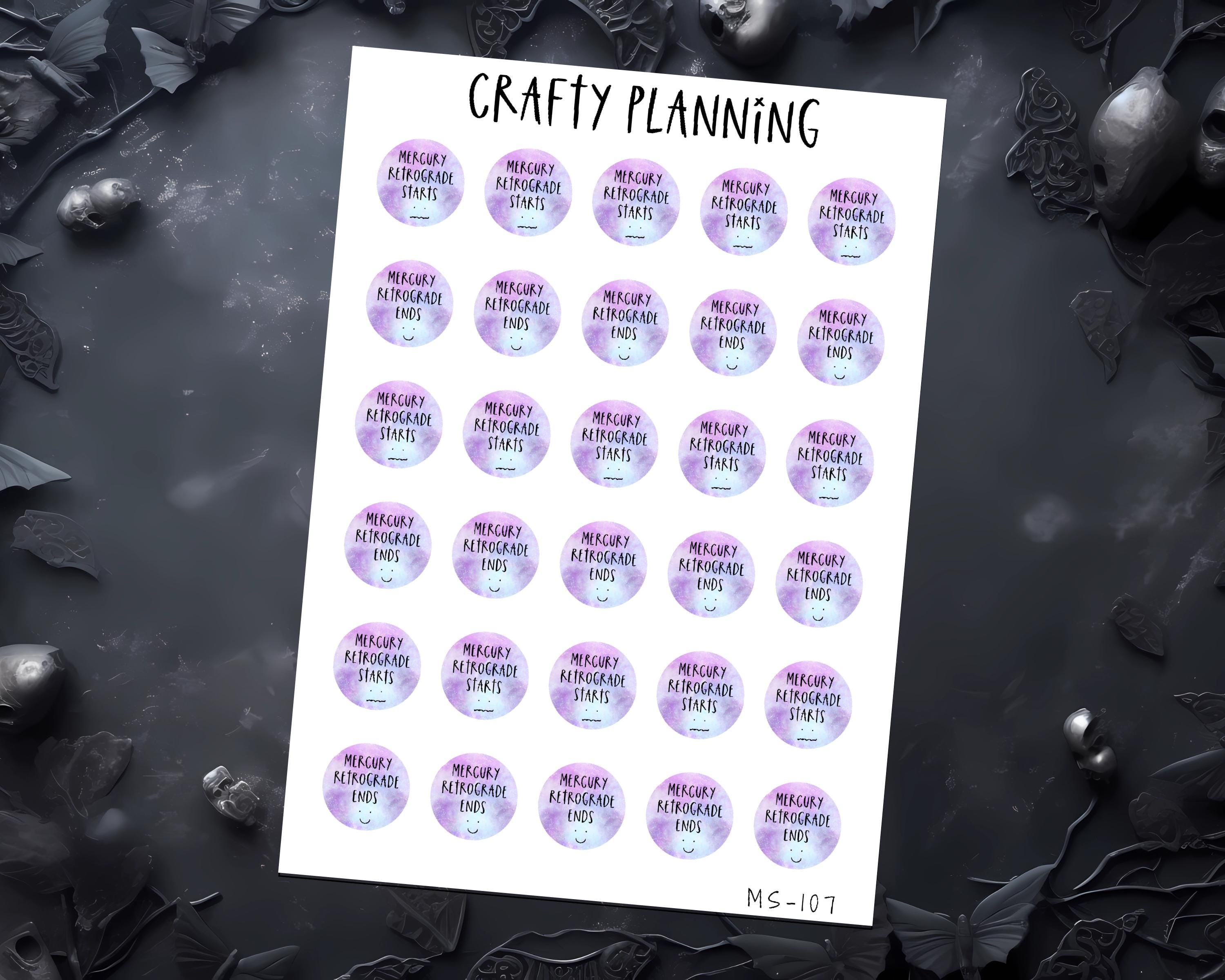 Mercury Retrograde Stickers – Witchcraft & Astrology Planner Decoration Stickers