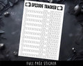 TV Episode Tracker – Full Page Planner Stickers for Bullet Journal Organization