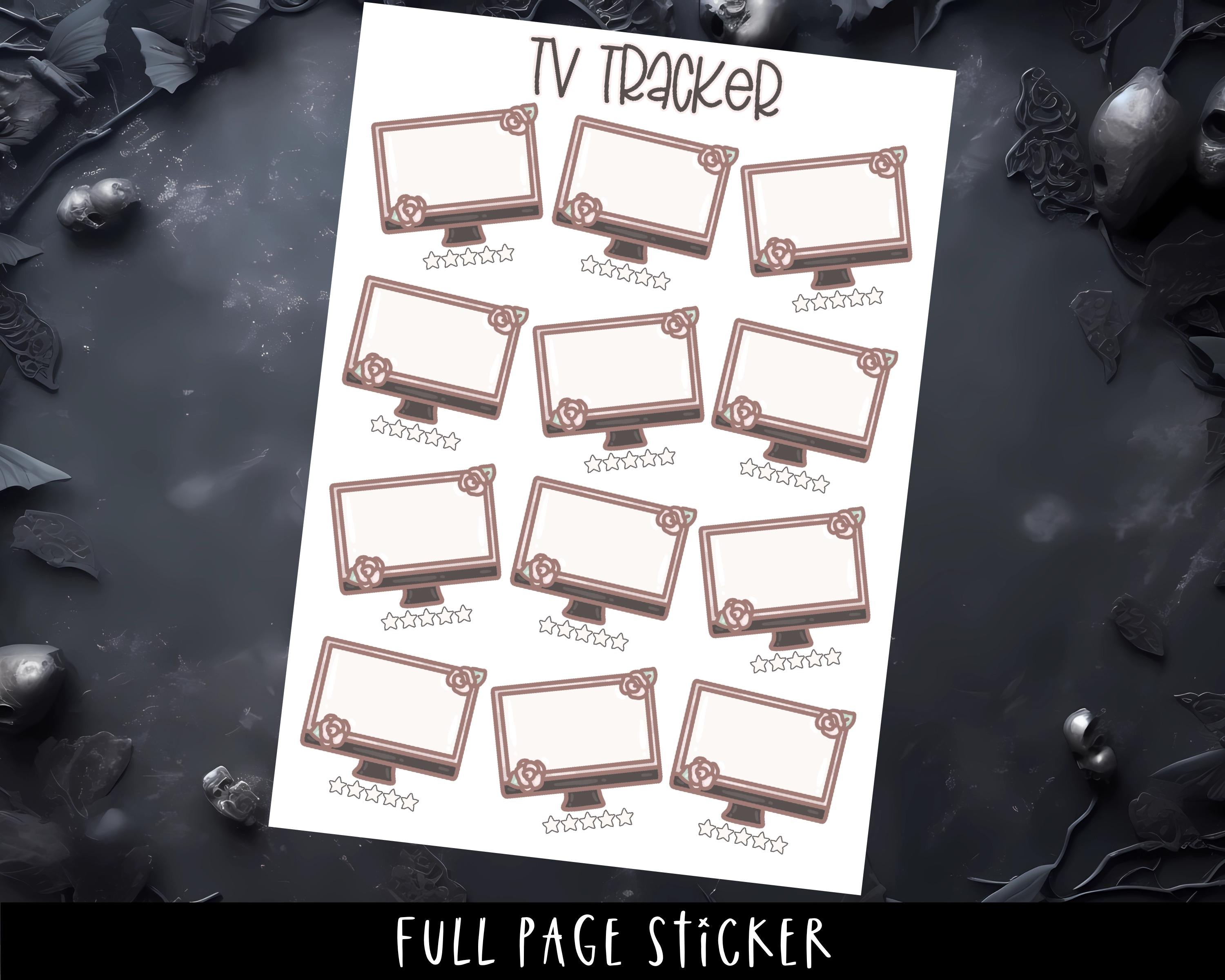 TV Tracker Stickers – Full Page Planner Stickers for Episode Tracking