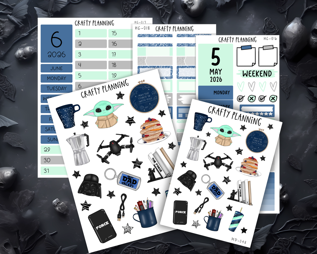 Best Dad in the Galaxy Planner Kit – Hobonichi Cousin Planner Stickers | Monthly & Weekly Sets