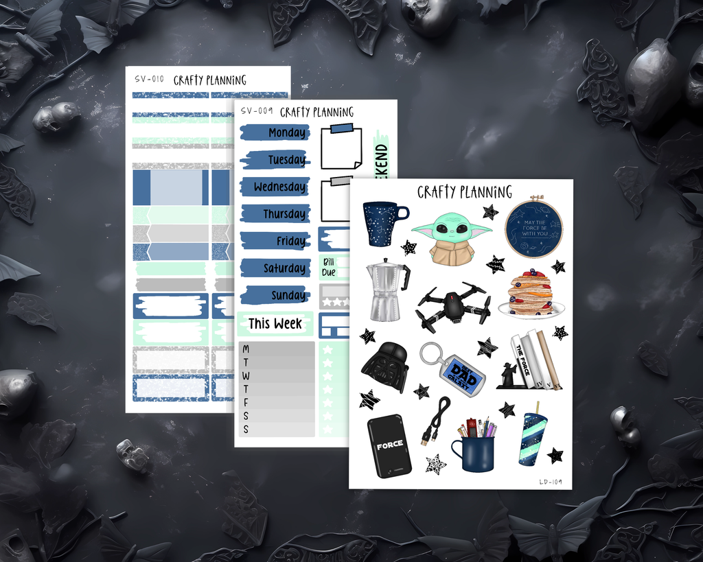 BEST DAD IN THE GALAXY - WEEKLY PLANNER KIT - STANDARD VERTICAL