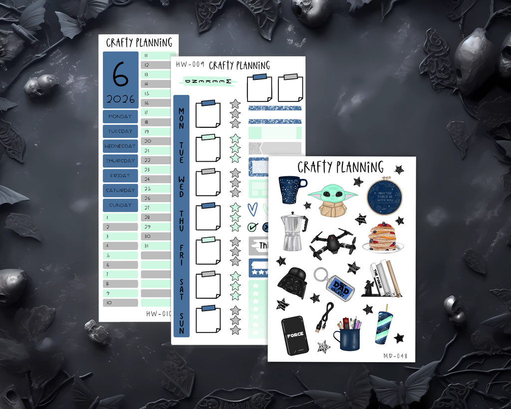 Best Dad In The Galaxy Planner Kit – Hobonichi Weeks Weekly & Monthly Planner Stickers
