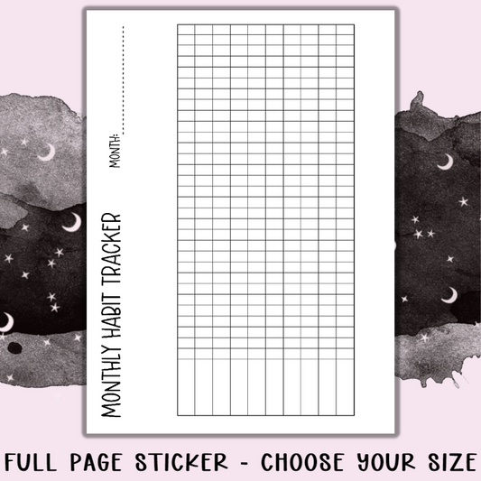 Monthly Habit Tracker - Full Page Sticker