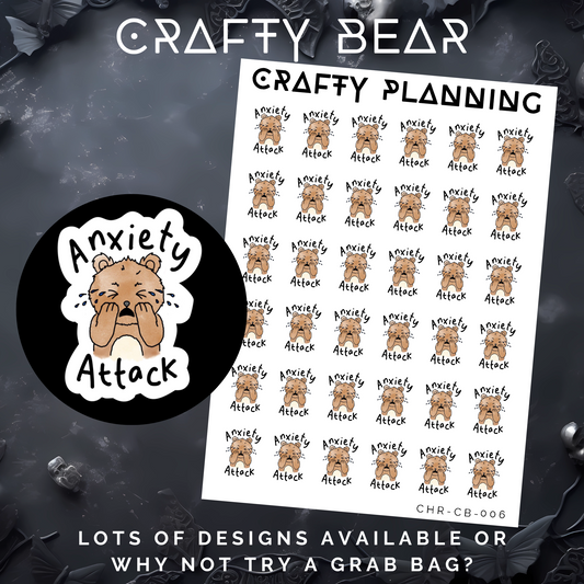 Crafty Bear - Anxiety Attack - Mini Sticker Sheet