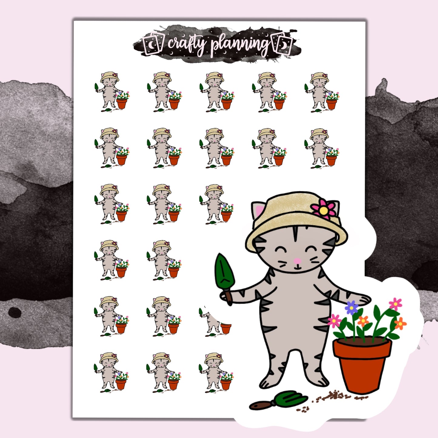 Crafty Cat Gardening - Mini Sticker Sheet