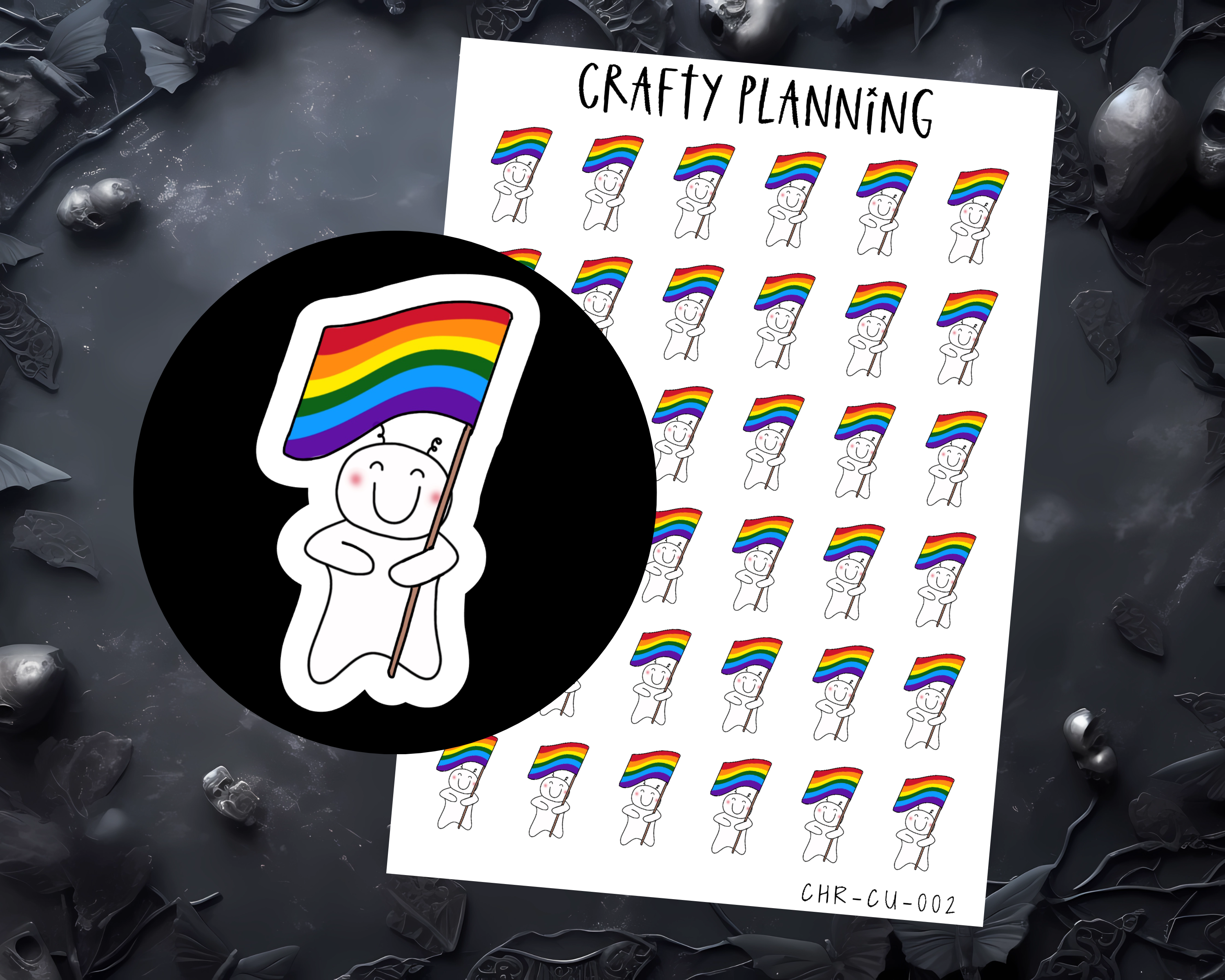 Gay Pride LGBTQ+ Character, Cute Sticker Sheet, Hand Drawn Stickers