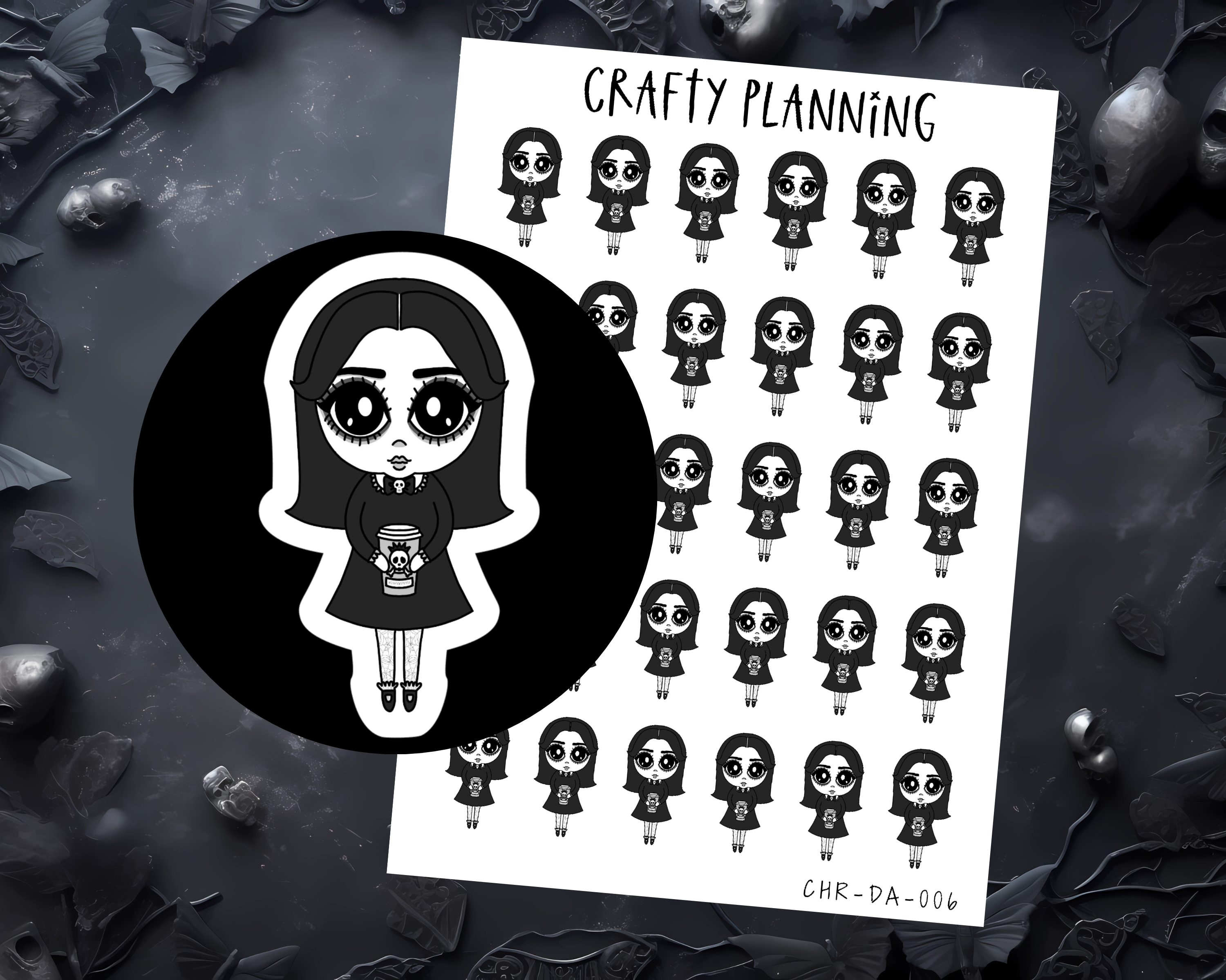 Coffee Stickers - Dark Alice - Mini Sticker Sheet
