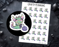 KNITTING - DRAGON CHARACTER - MINI STICKER SHEET