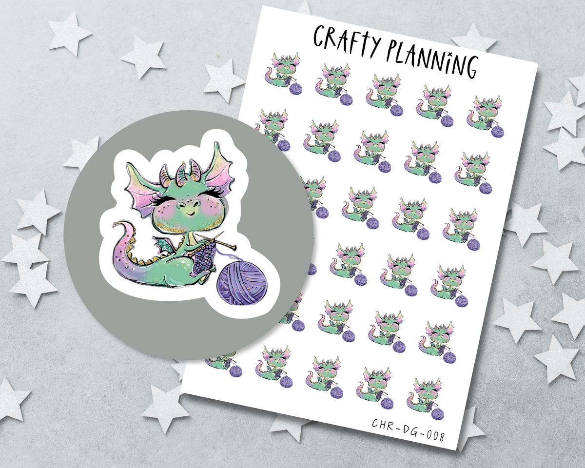 Knitting Dragon Character