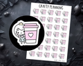 Cute Coffee Character Planner Stickers - Standard Matte & Premium Matte Options
