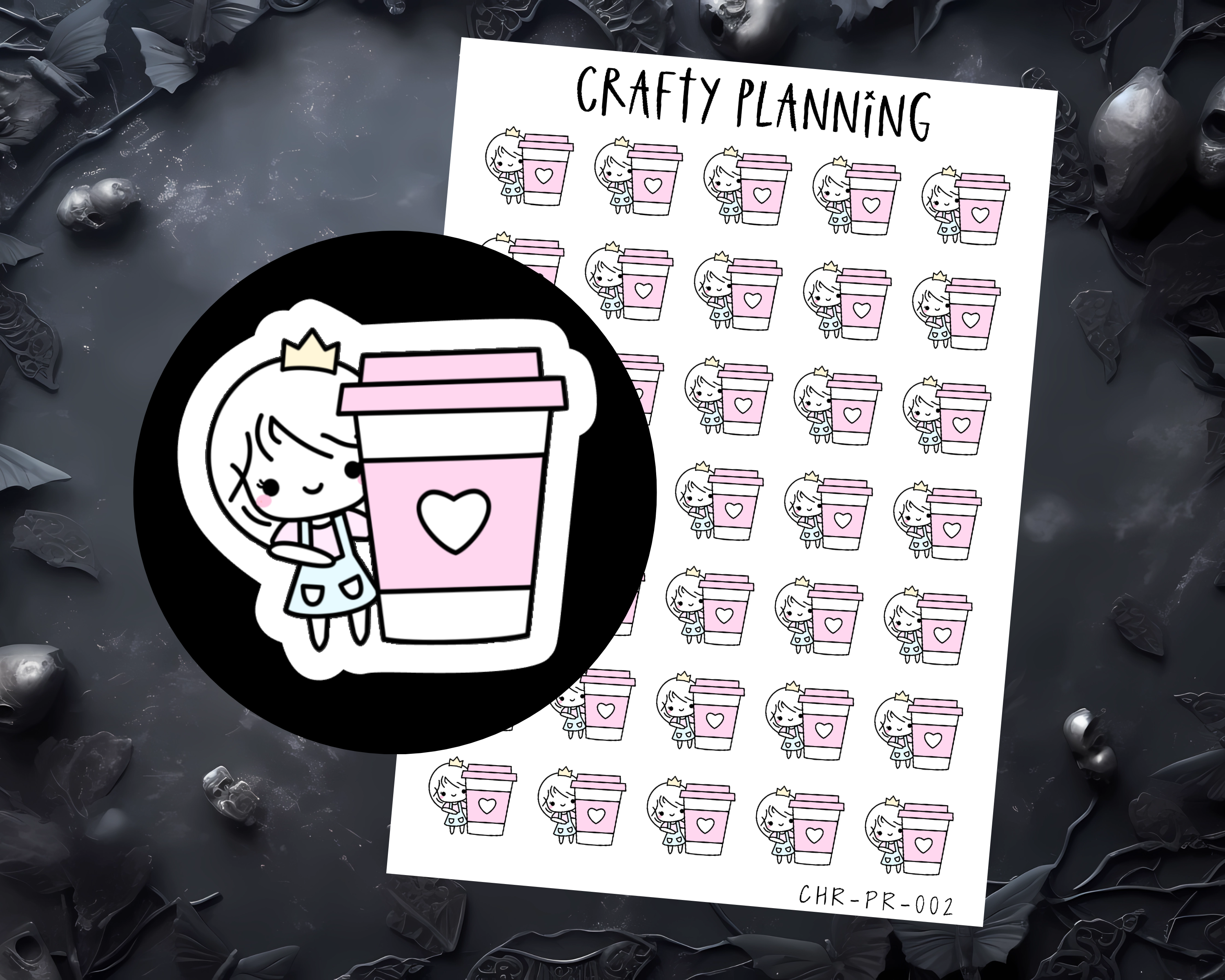 Cute Coffee Character Planner Stickers - Standard Matte & Premium Matte Options