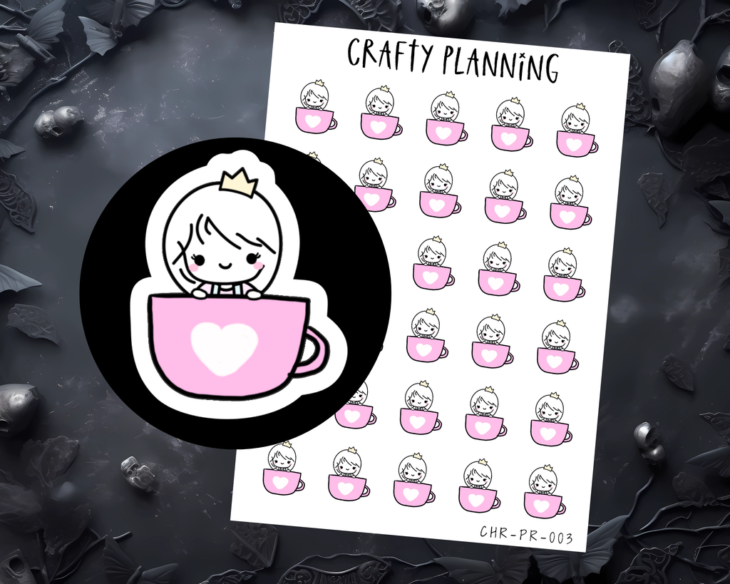 Cute Tea Character Planner Stickers - Standard Matte & Premium Matte Options