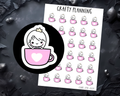 Cute Tea Character Planner Stickers - Standard Matte & Premium Matte Options