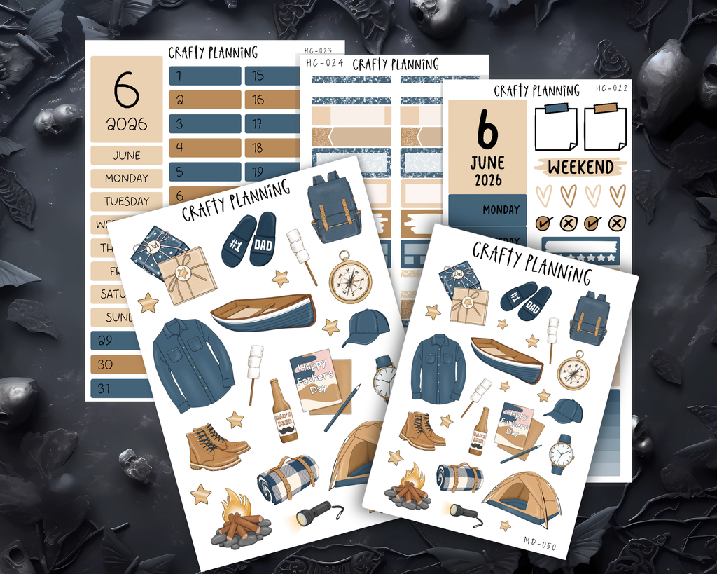 Father's Day Planner Kit – Hobonichi Cousin Planner Stickers | Monthly & Weekly Sets