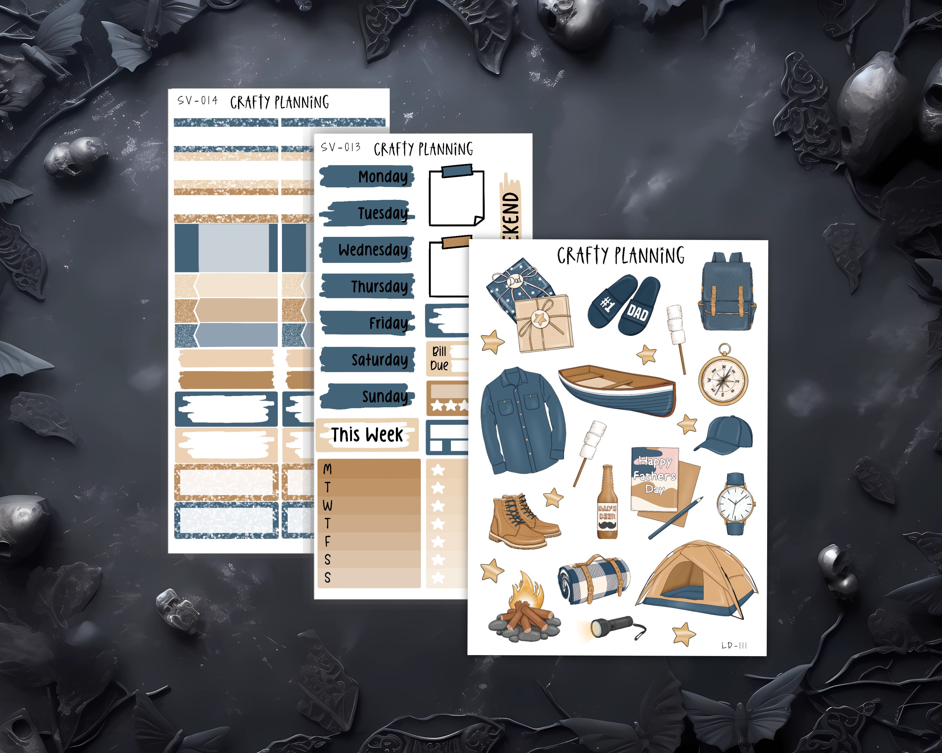 FATHER'S DAY CAMPING - WEEKLY PLANNER KIT - STANDARD VERTICAL