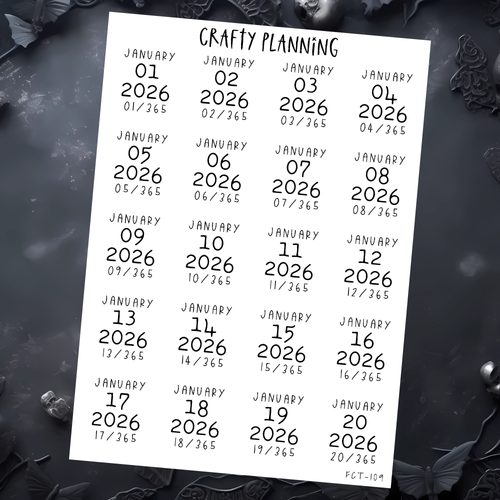 2026 DATE STICKERS - DAYS OF THE YEAR OPTION