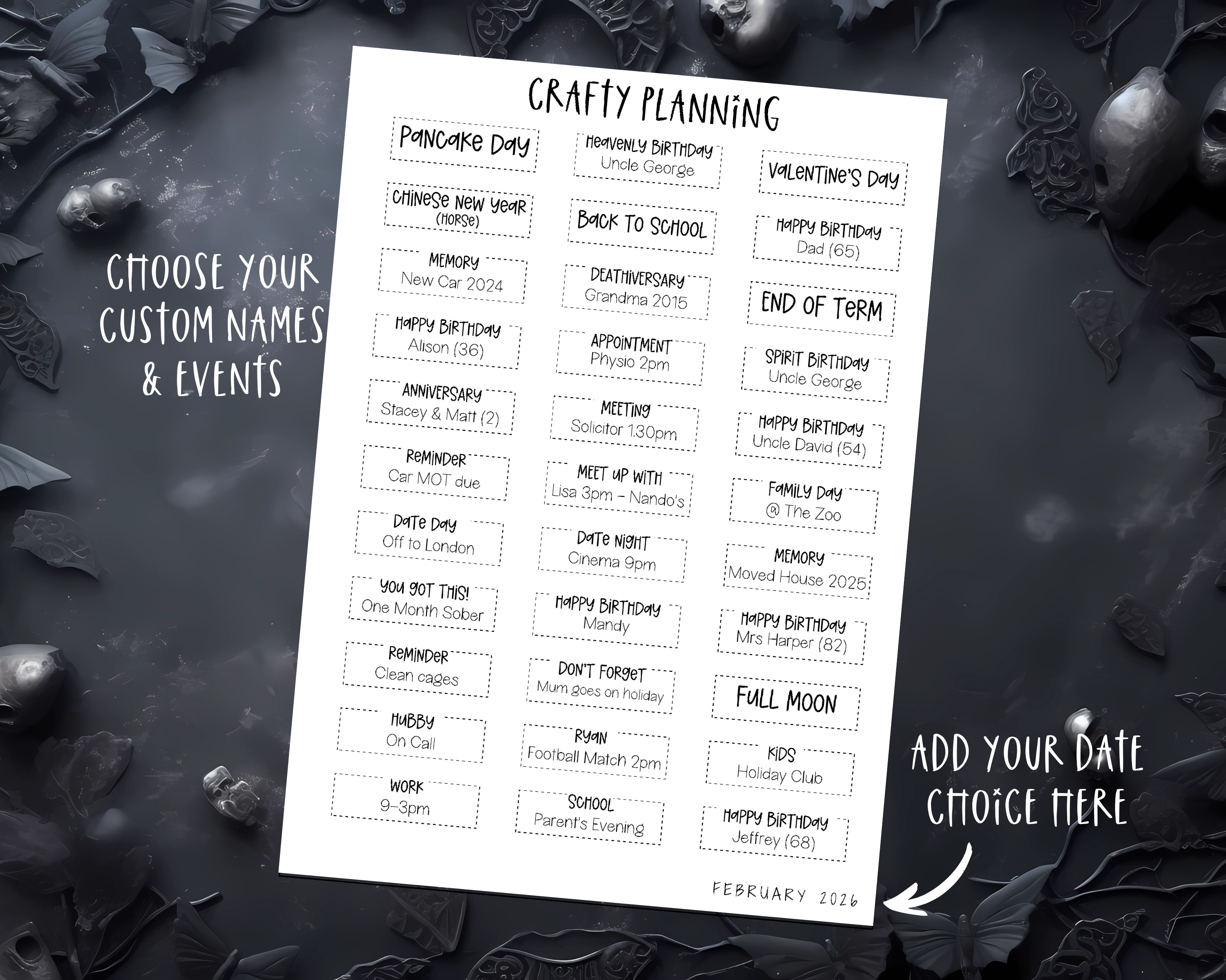 Custom Planner Date Stickers - Hobonichi Cousin - Standard Matte & Premium Matte