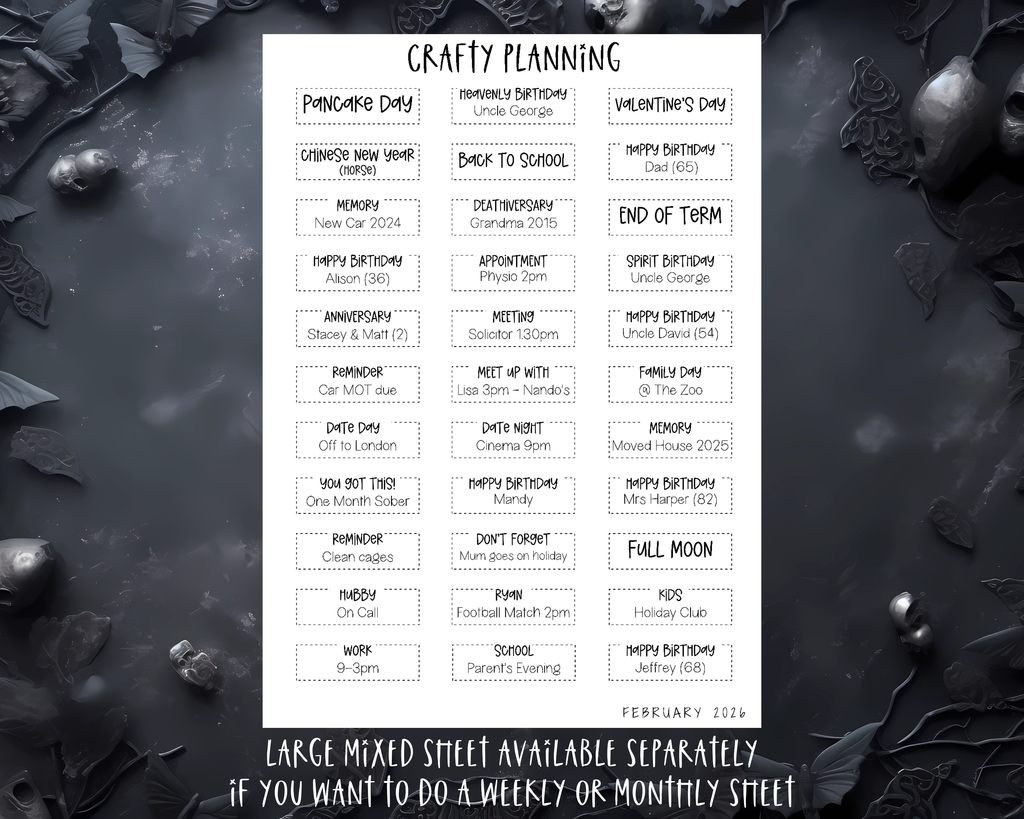 Custom Happy Birthday Labels - Hobonichi Cousin Functional Planner Stickers