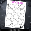 PODCAST TRACKER - A5 SIZE - FULL PAGE STICKER