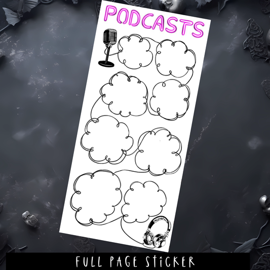 PODCAST TRACKER - WEEKS SIZE - FULL PAGE STICKER