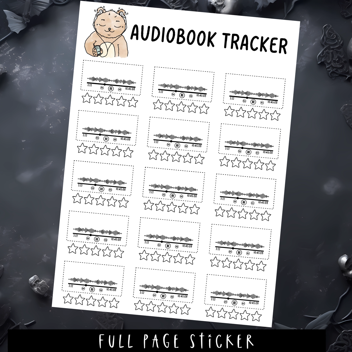 AUDIOBOOKS - A5 SIZE - FULL PAGE STICKER