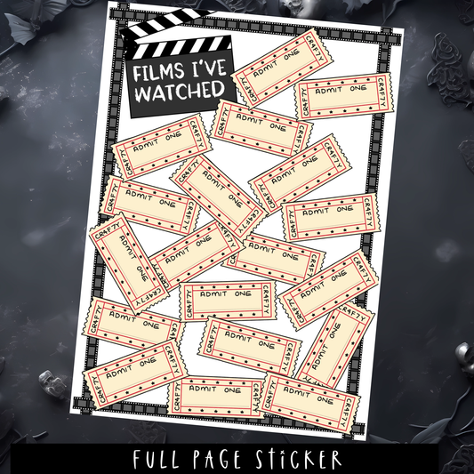 MOVIE TRACKER - FULL PAGE STICKER