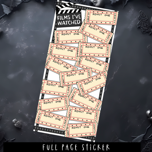 MOVIE TRACKER - HOBONICHI WEEKS SIZE - FULL PAGE STICKER