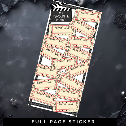 Movie Stickers, Movie Tracker, Full Page Stickers, Planner Stickers, Notes Page Stickers, Bujo Stickers