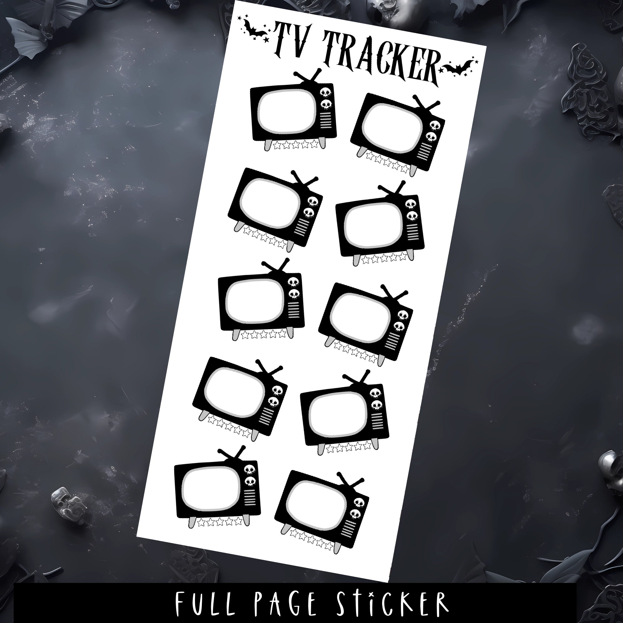 SPOOKY TV TRACKER - WEEKS SIZE - FULL PAGE STICKER