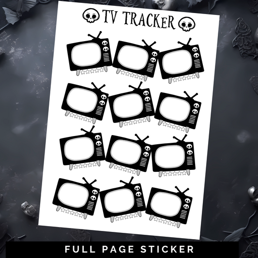 Skull TV Tracker - Full Page Sticker