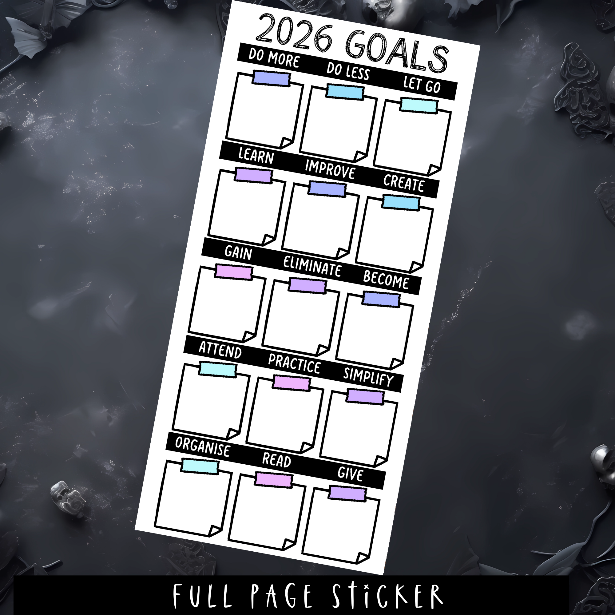 2026 GOALS - WEEKS SIZE - FULL PAGE STICKER