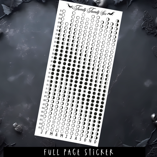 MOON CALENDAR 2026 - WEEKS SIZE - FULL PAGE STICKER