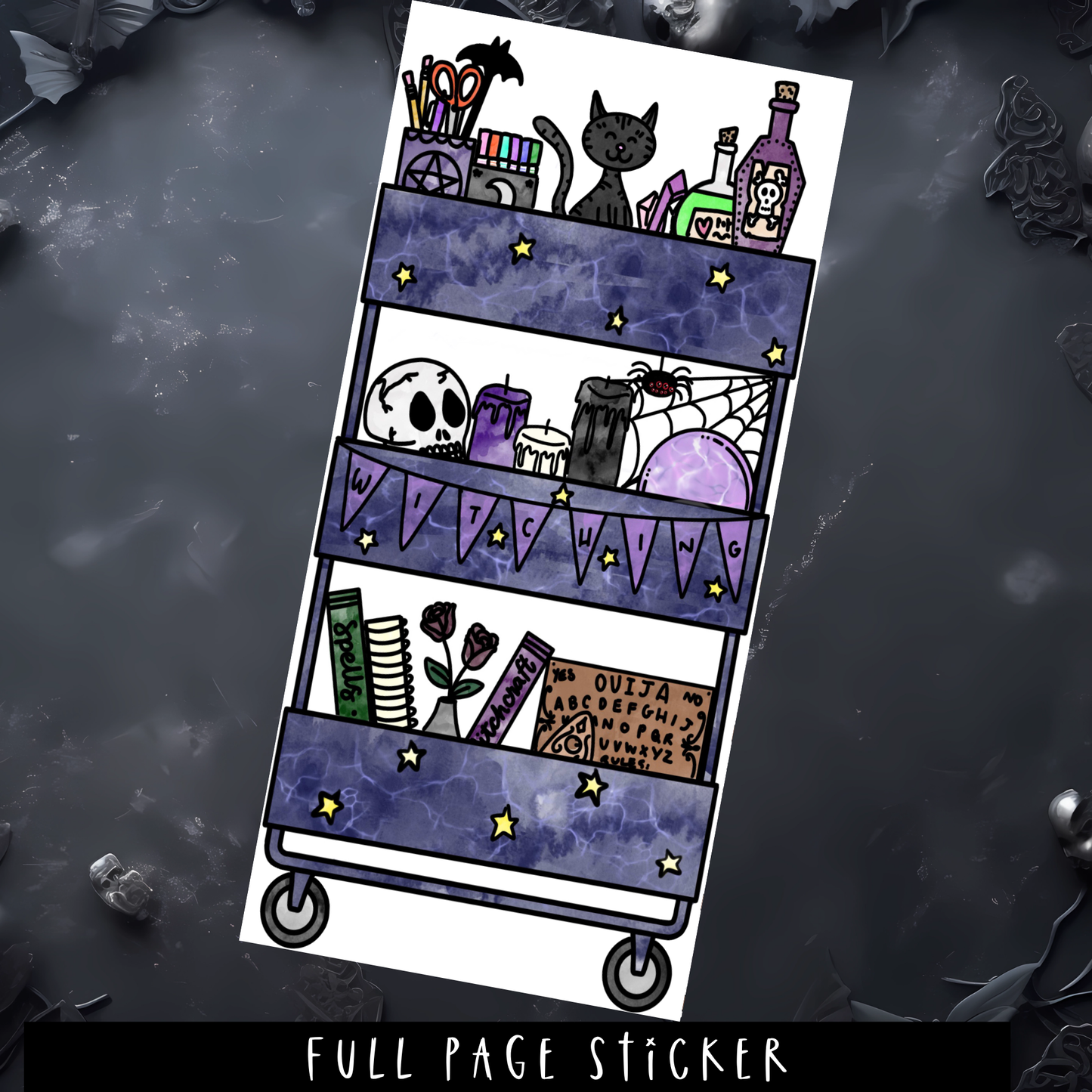 FULL PAGE WITCHY CART STICKER
