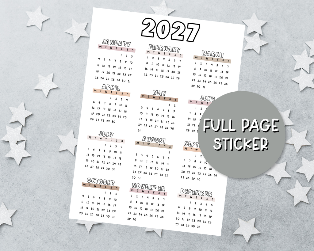 2027 Calendar A5 - Full Page