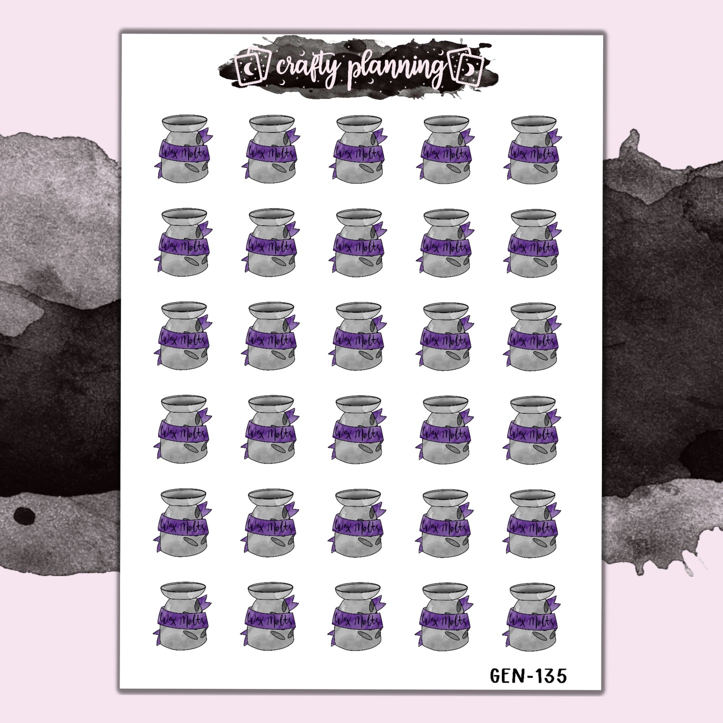 Wax Melts Purple - Hand Drawn - Mini Sticker Sheet