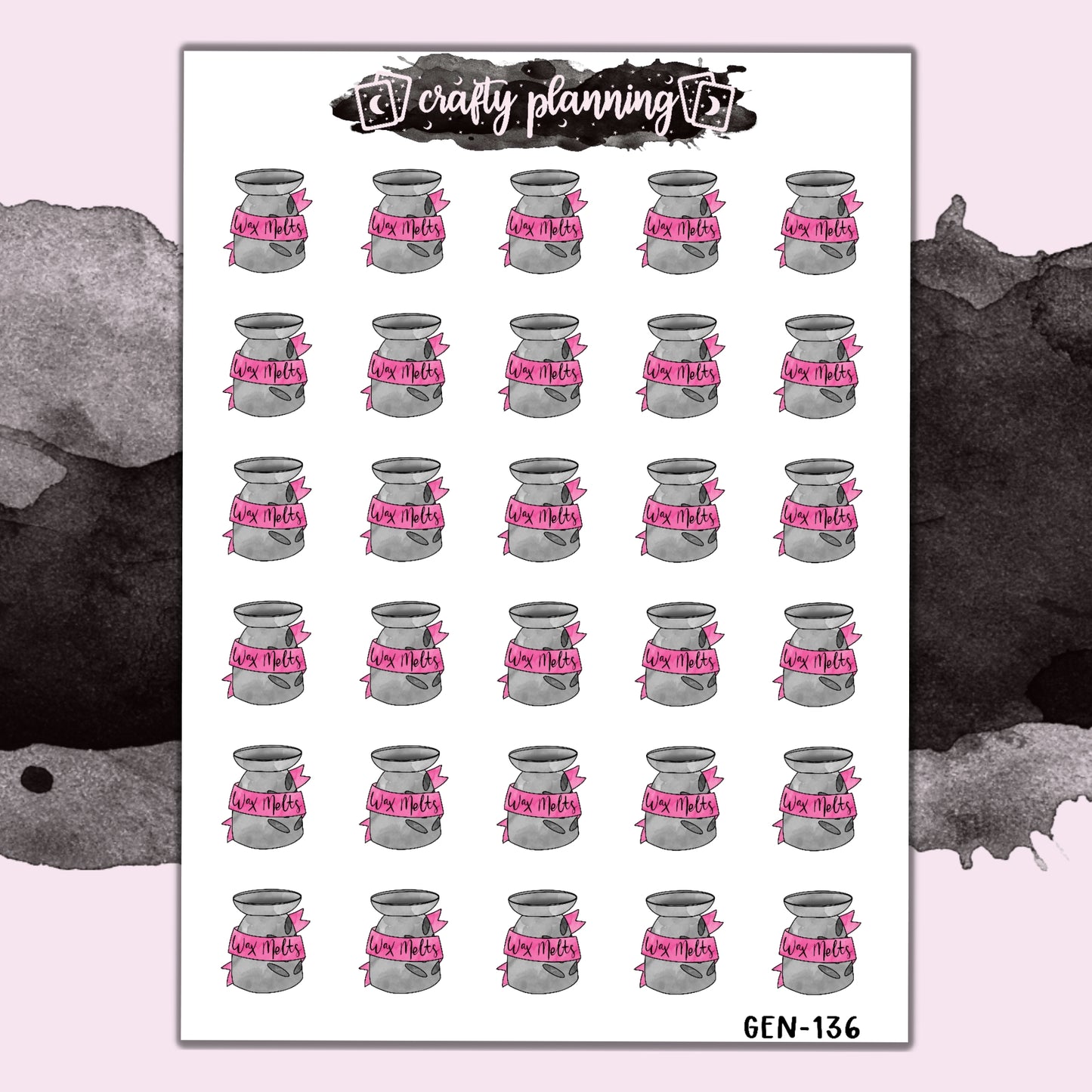 Wax Melts Pink - Hand Drawn - Mini Sticker Sheet
