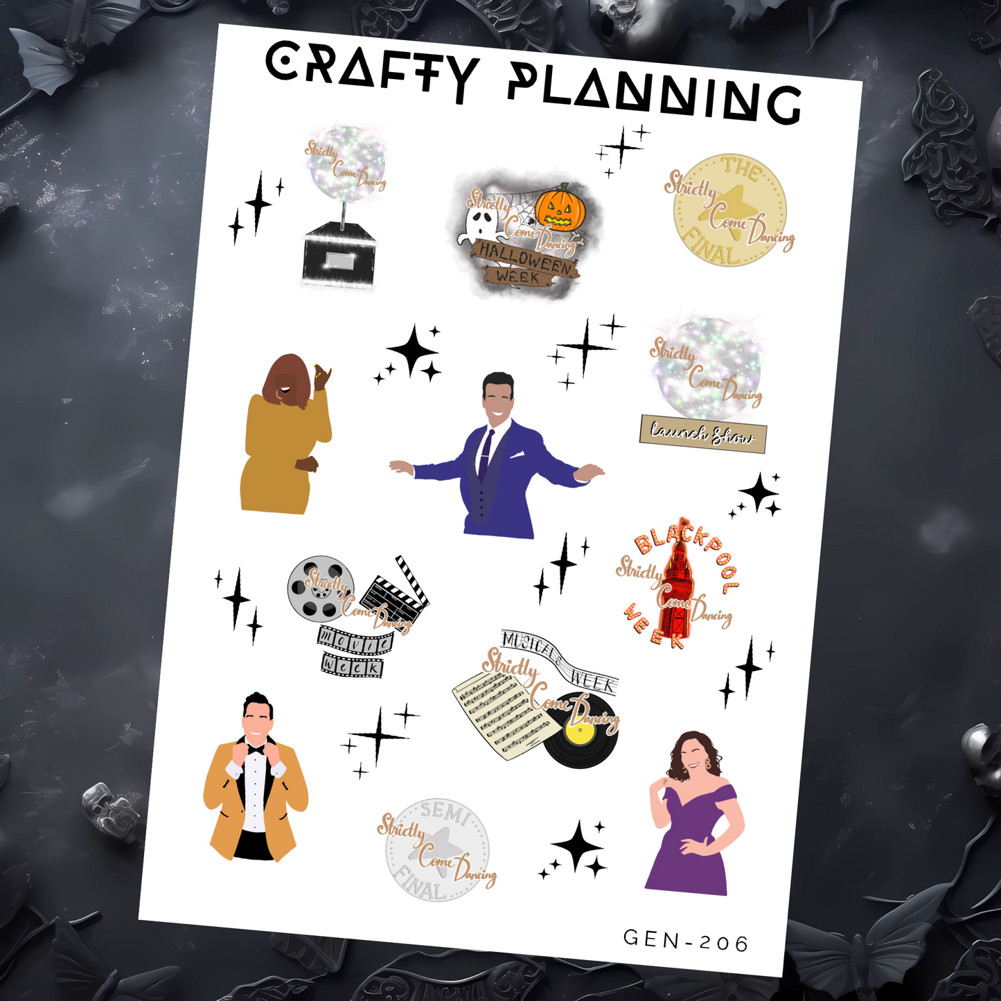 Strictly Come Dancing (Updated) - Hand Drawn - Mini Sticker Sheet