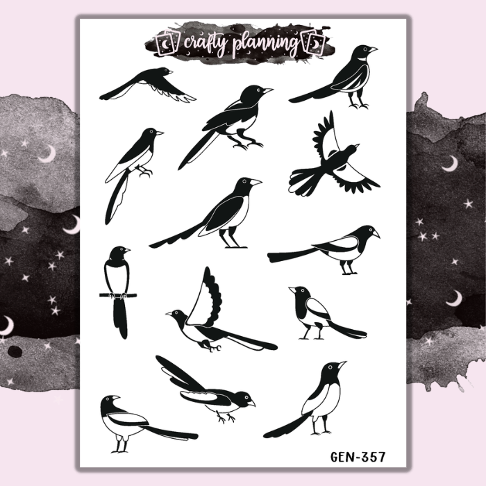 Magpie Birds - Mini Sticker Sheet
