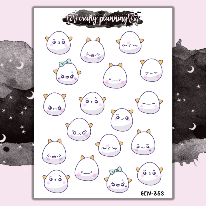 Cute Kawaii Characters - Mini Sticker Sheet