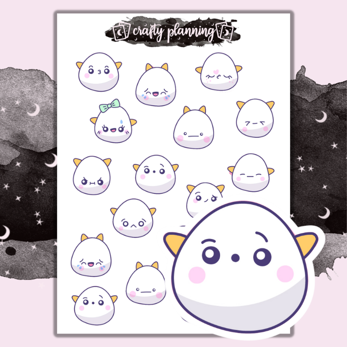 Cute Kawaii Characters - Mini Sticker Sheet