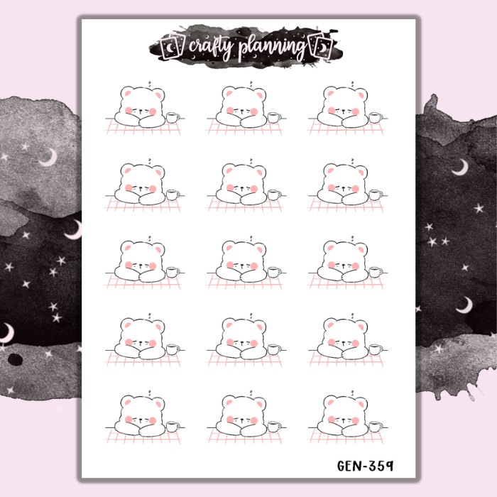 Sleepy Bear - Mini Sticker Sheet